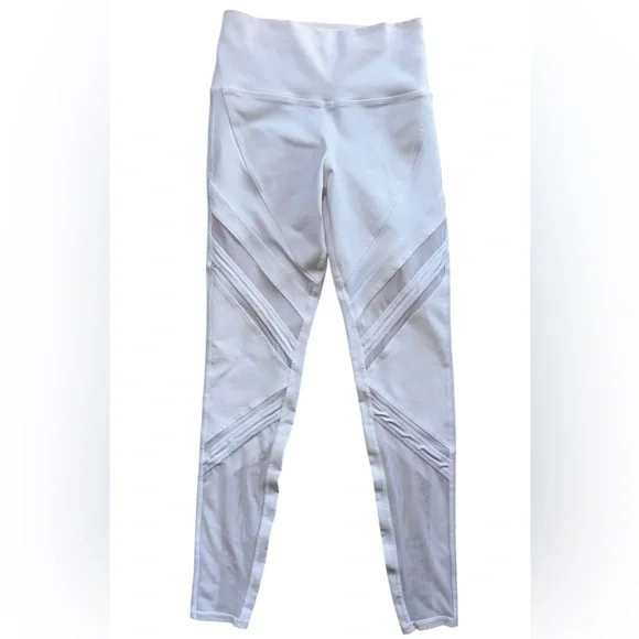 ALO Yoga EPIC White Mesh Panel Leggings size Small - Picture 6 of 14
